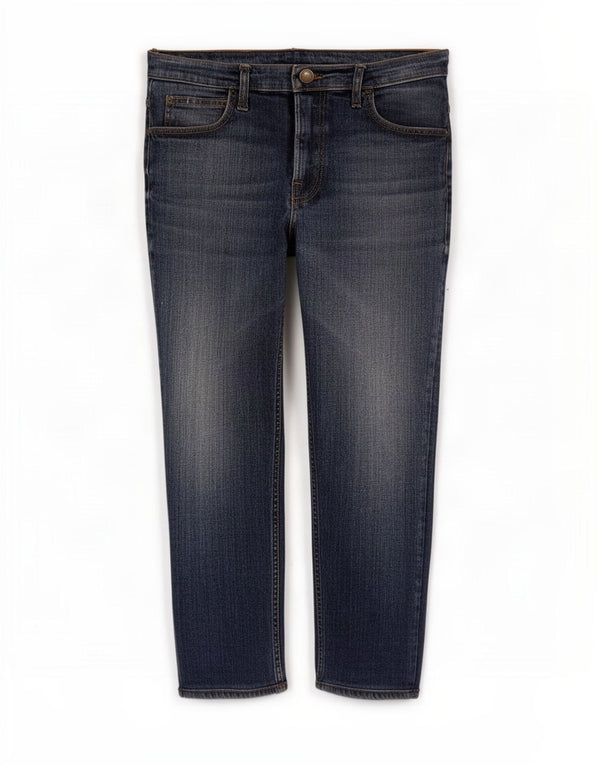 Lee Mens Distressed Cropped Slim Jeans W31 L24 Blå