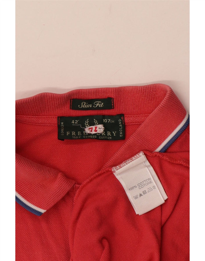 Fred Perry Herre Slim Fit Polo Shirt Medium Rød Bomuld