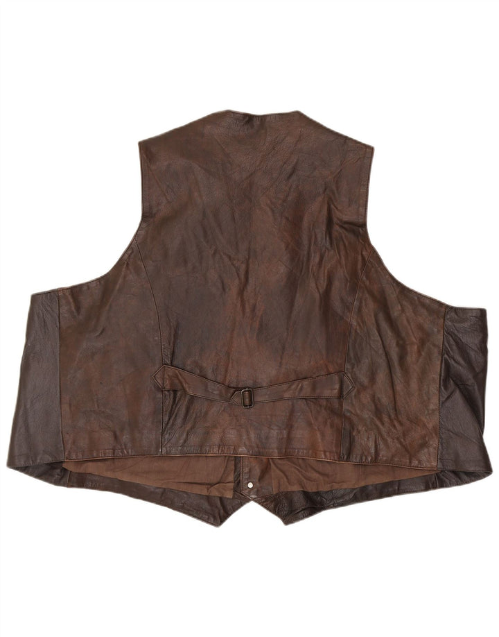 Vintage herre lædervest EU 62 6XL Brun