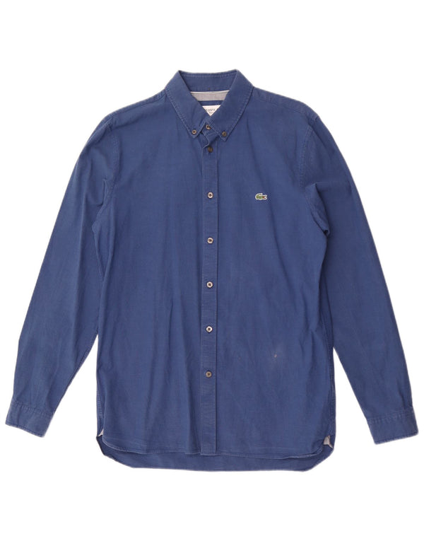 Lacoste Herre Slim Fit Skjorte Størrelse 40 Medium Marineblå Bomuld