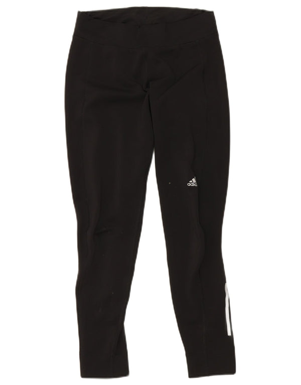 Adidas Womens Leggings UK 8/10 Small Black Polyester