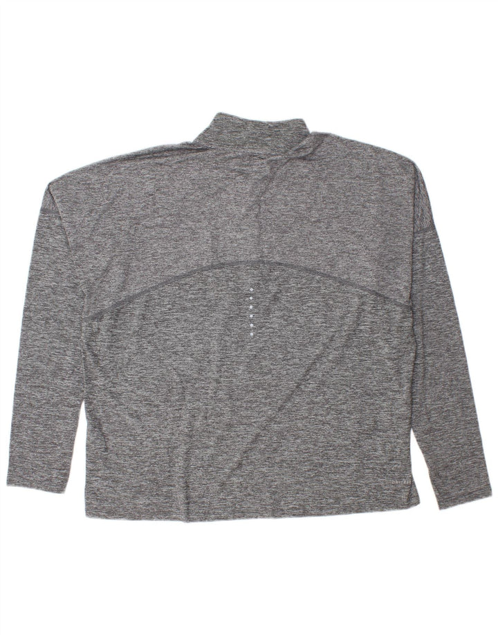 Nike Pullover med lynlås til mænd, træningsdragt XL Grå Flecked Polyester