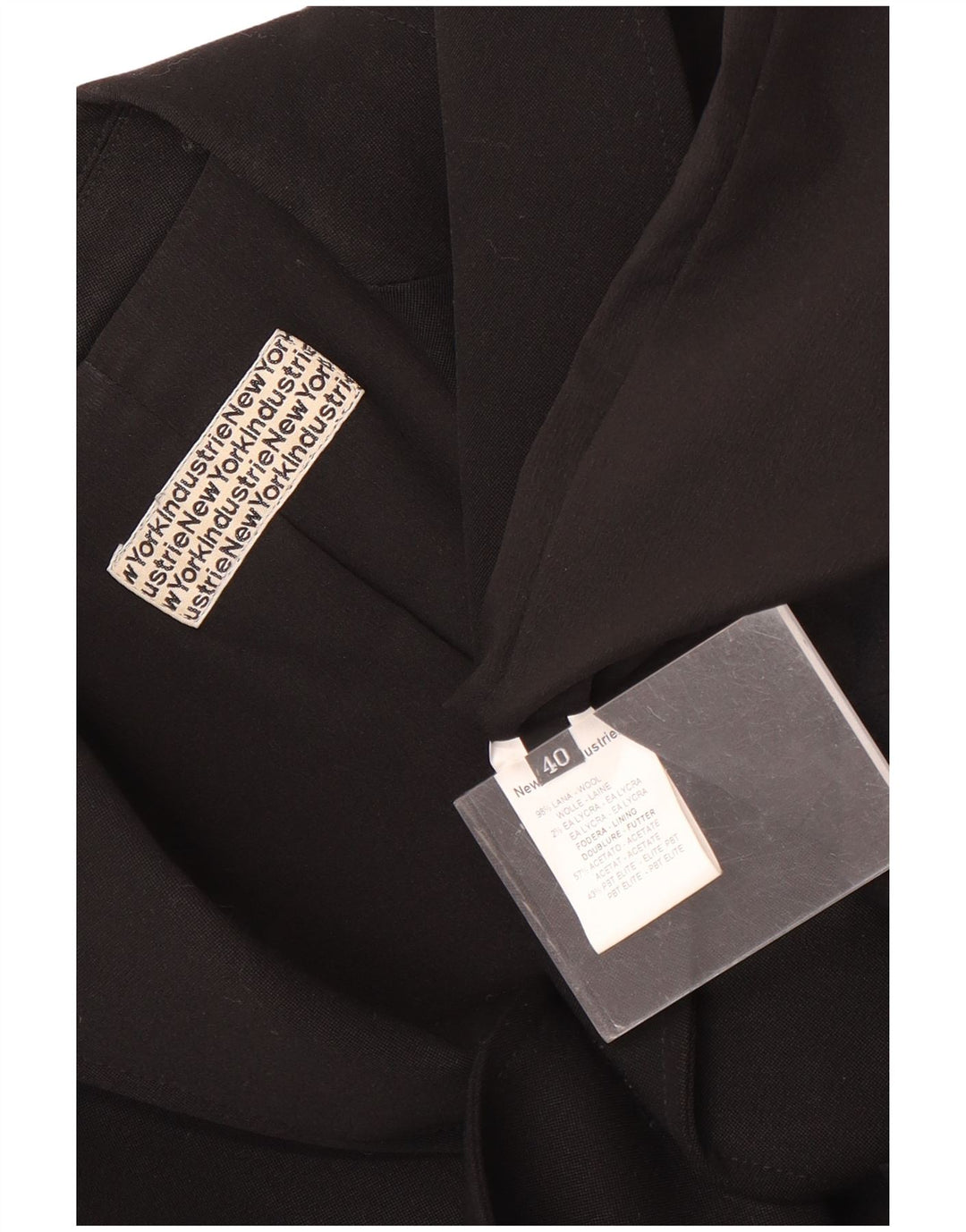 New York Industrie Dame 1 Knap Blazer Jakke EU 40 Medium Sort Uld