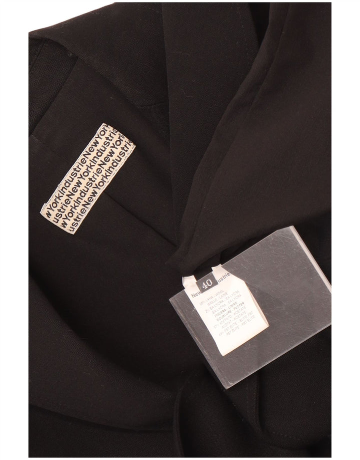 New York Industrie Dame 1 Knap Blazer Jakke EU 40 Medium Sort Uld