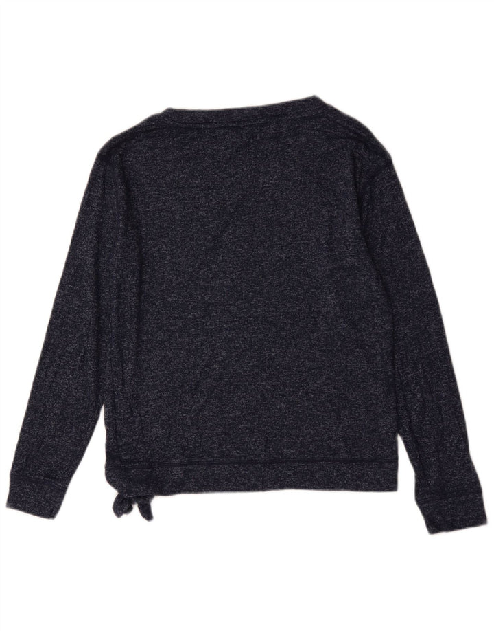 J. Crew Dame Sweatshirt Jumper UK 10 Small Navy Blue Flecked Viscose