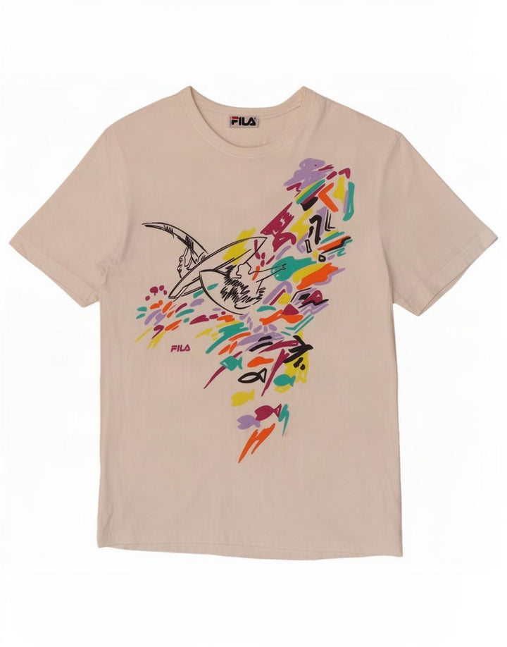 Fila Herre Grafisk T-Shirt Top Lille Hvid