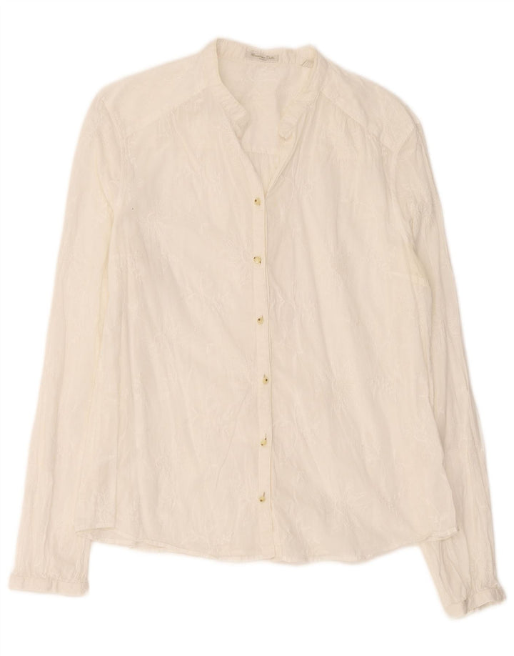 Massimo Dutti Dameskjorte EU 44 XL Off White Floral