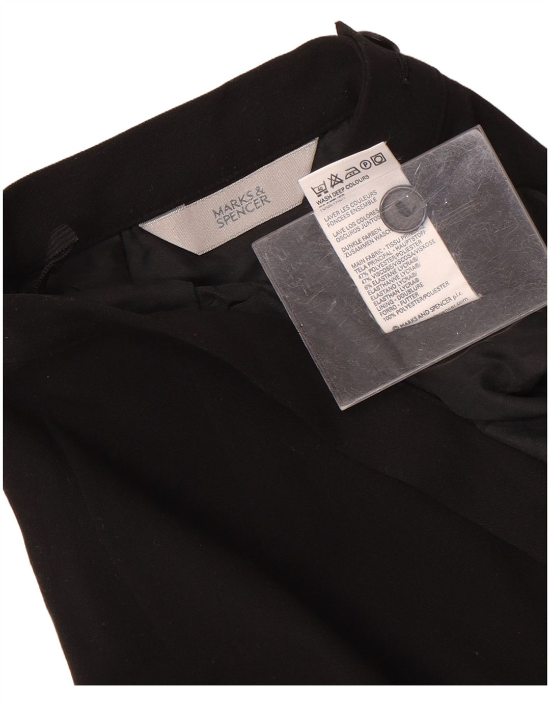 Marks & Spencer Pencil Nederdel til kvinder UK 12 Medium W28 Sort Polyester