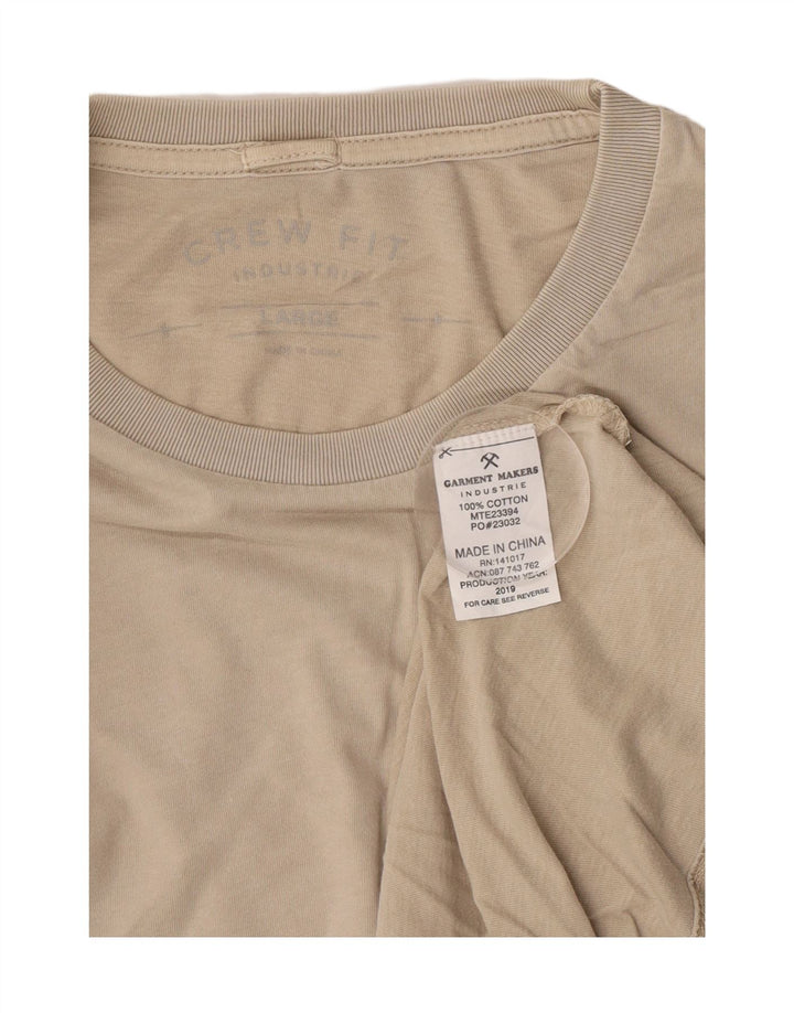 Vintage herre T-shirt top stor beige bomuld