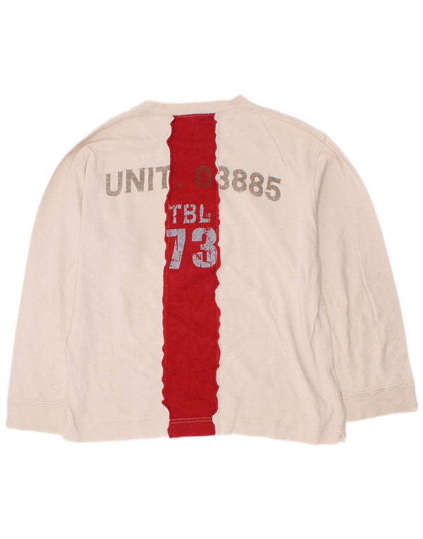 Timberland Boys Grafisk Top Langærmet 7-8 år Beige Colourblock Bomuld