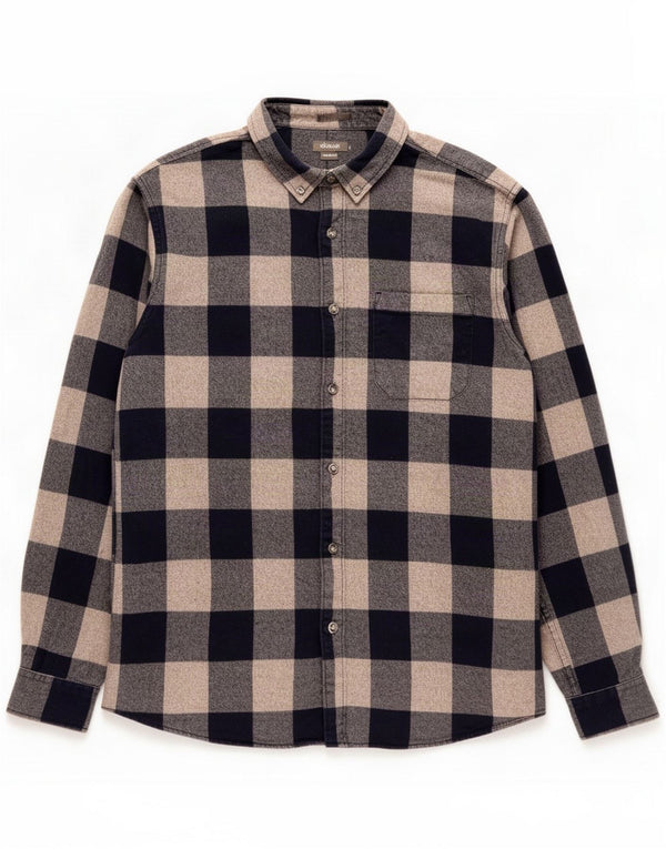 Eddie Bauer Herre klassisk pasform flannelskjorte Medium Navy Blue Gingham Cotton