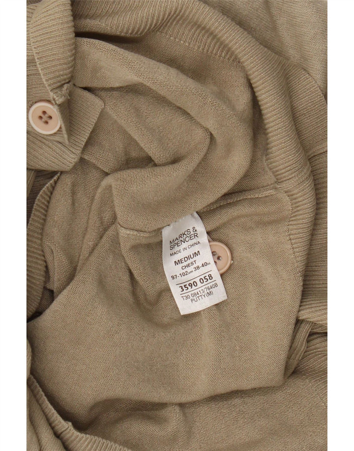 Marks & Spencer Dame Blue Harbor Cardigan Sweater UK 12 Medium Beige