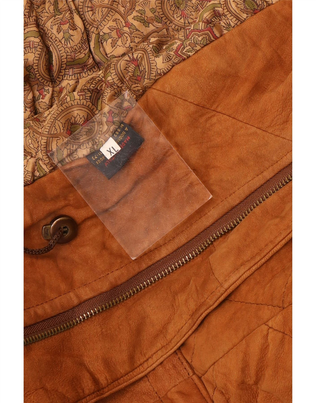 Vintage herre ruskindsjakke UK 42 XL brunt læder