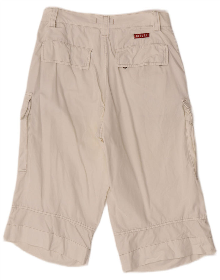 Replay Herre Cargo Shorts W28 Small White