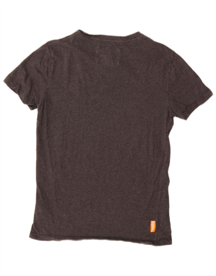 Superdry T-shirt top til mænd, lille grå bomuld