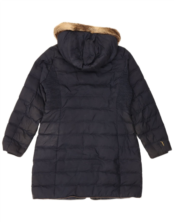 Joules hættejakke til kvinder UK 14 Stor marineblå polyester
