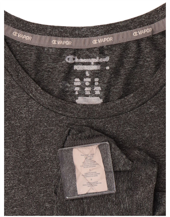 Champion Dame T-Shirt Top UK 16 Stor Grå Polyester