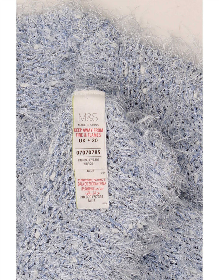 Marks & Spencer dame sweater med rund hals DK 20 2XL blå polyester