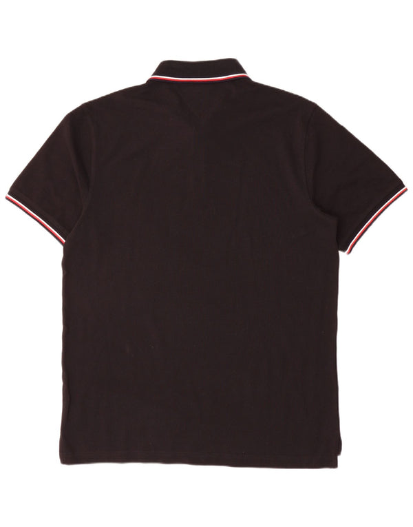 Tommy Hilfiger Herre Slim Fit Polo Shirt 2XL Sort Stribet Bomuld