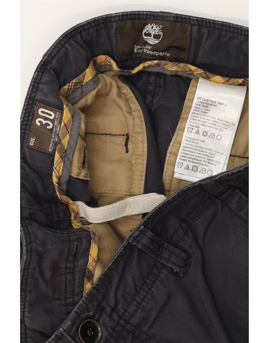 TIMBERLAND Herre Earthkeepers Chino Shorts W30 Mellem marineblå bomuld