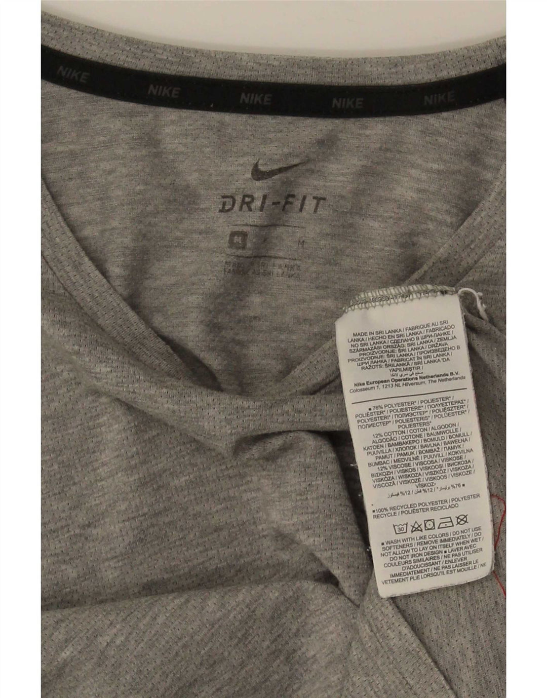 Nike Herre Dri Fit T-shirt Top Medium Grey Flecked Polyester