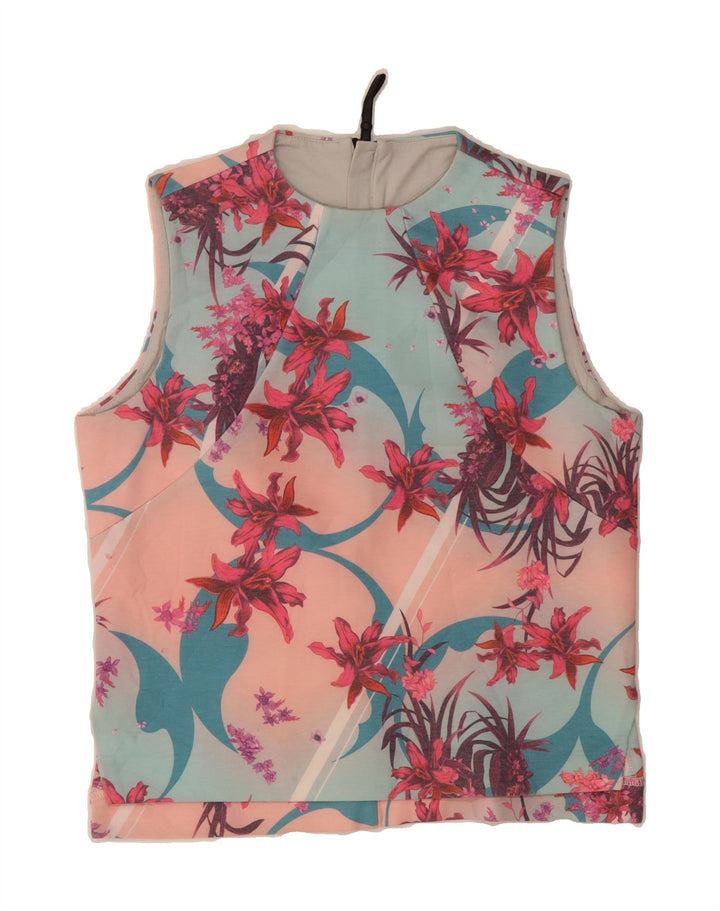 HELLY HANSEN Womens Sleeveless Blouse Top UK 10 Small Multicoloured Floral Vintage Helly Hansen and Second-Hand Helly Hansen from Messina Hembry 