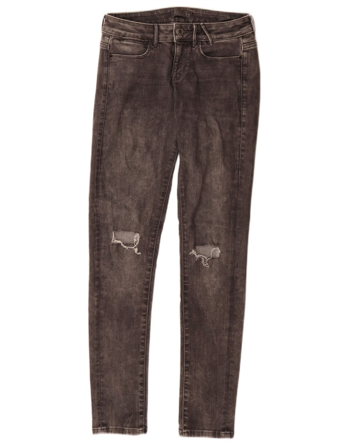 Guess Kvinders Distressed Skinny Jeans W27 L32 Grå Bomuld