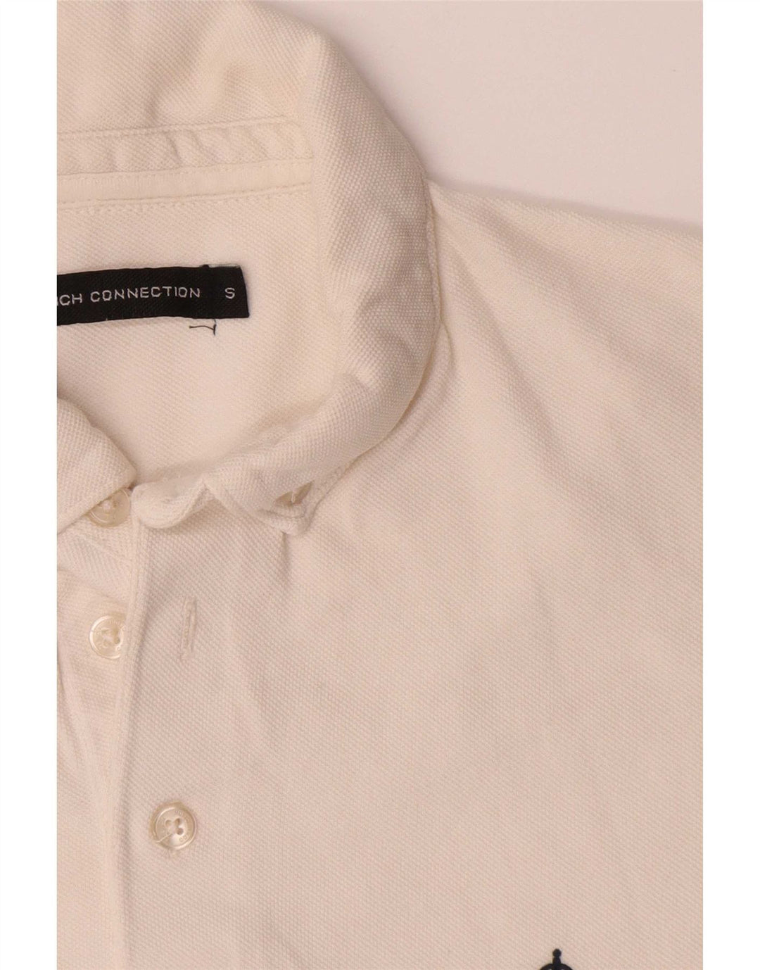 French Connection Herre grafisk poloshirt lille off white bomuld