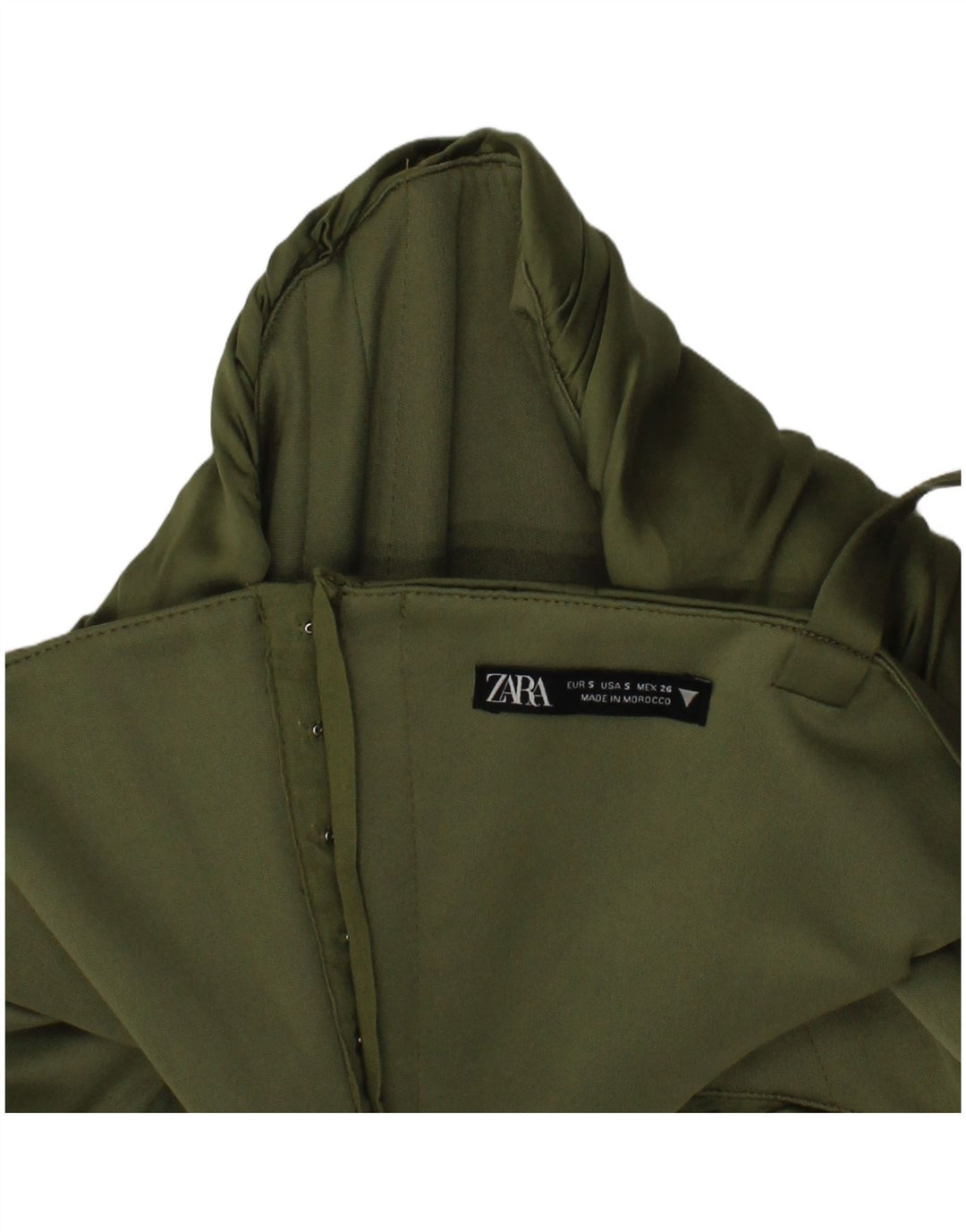 Zara Womens Crop Corset Top Small Khaki