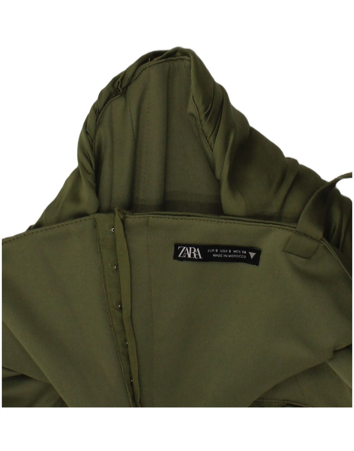 Zara Womens Crop Corset Top Small Khaki