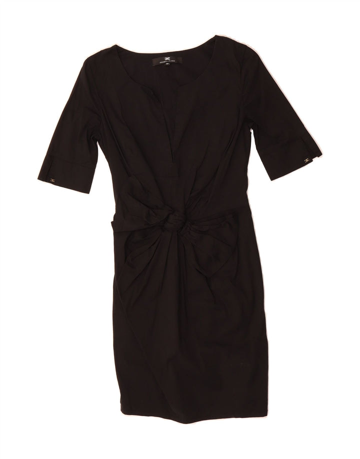 ELISABETTA FRANCHI Womens Sheath Dress IT 40 Small Black Cotton Vintage Elisabetta Franchi and Second-Hand Elisabetta Franchi from Messina Hembry 