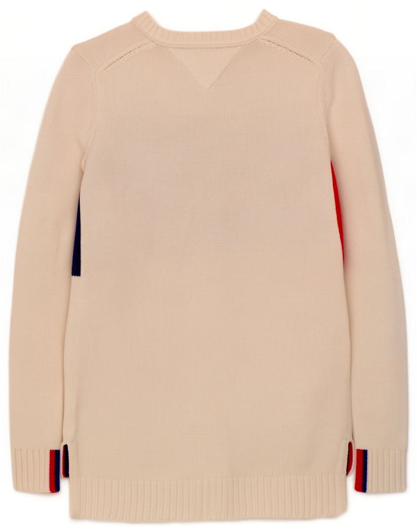 Tommy Hilfiger Dame Boat Neck Sweater UK 4 2XS Hvid Colourblock