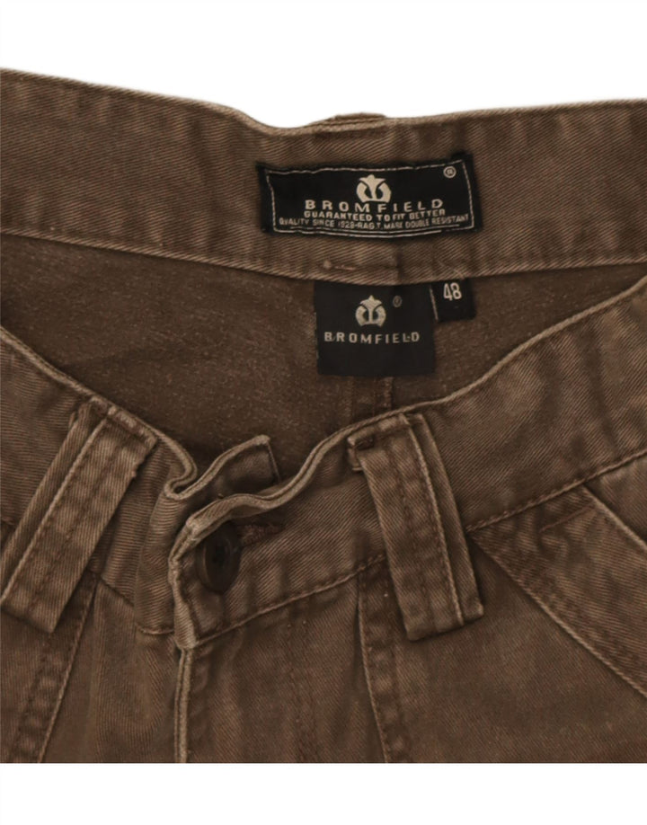 Bromfield Herre Straight Cargo Bukser IT 48 Medium W30 L27 Brun Bomuld