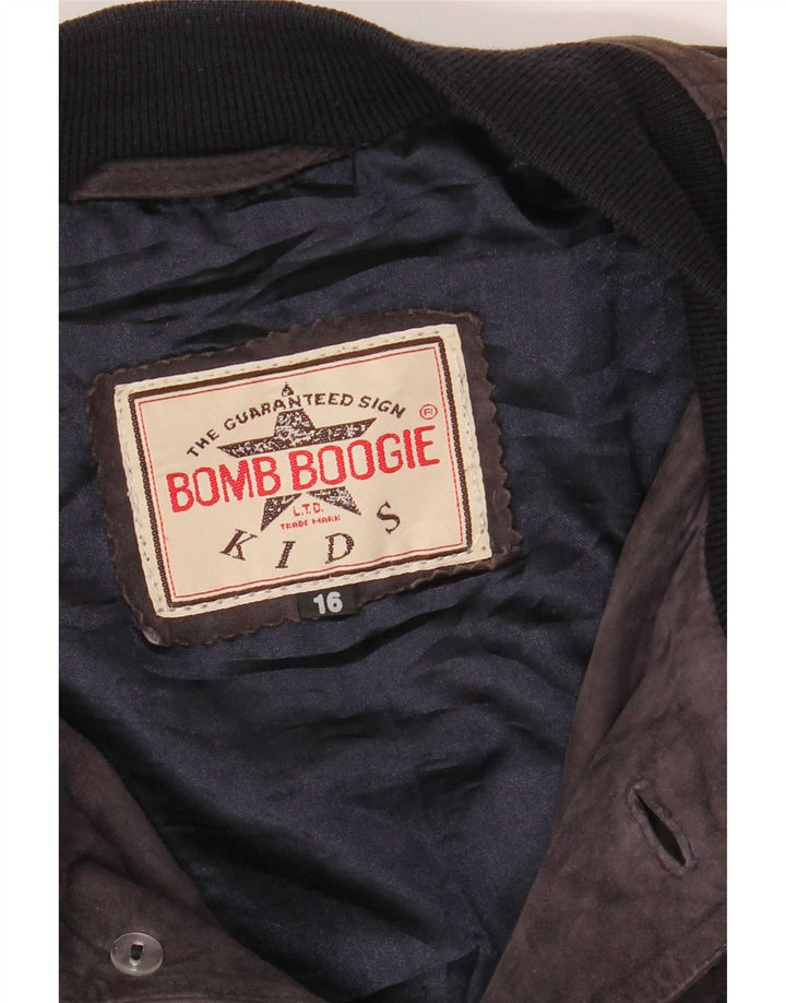 Bomb Boogie Boys Bomberjakke i ruskind 15-16 år Grå Colourblock