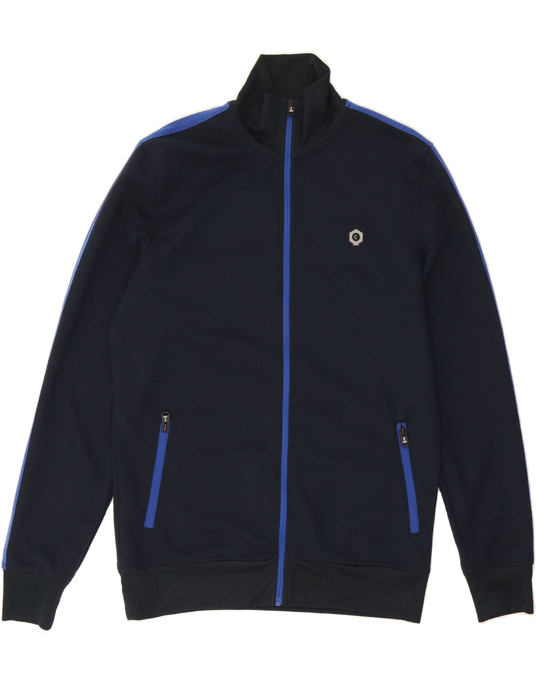 JACK & JONES Mens Tracksuit Top Jacket Medium Navy Blue Colourblock Vintage Jack & Jones and Second-Hand Jack & Jones from Messina Hembry 