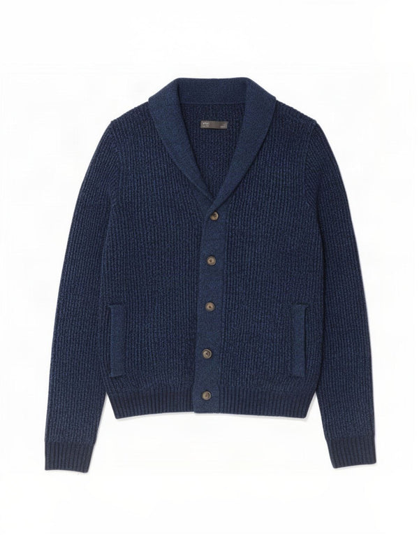 Marks & Spencer Herre Regular Fit Cardigan Sweater Large Navy Blue Flecked