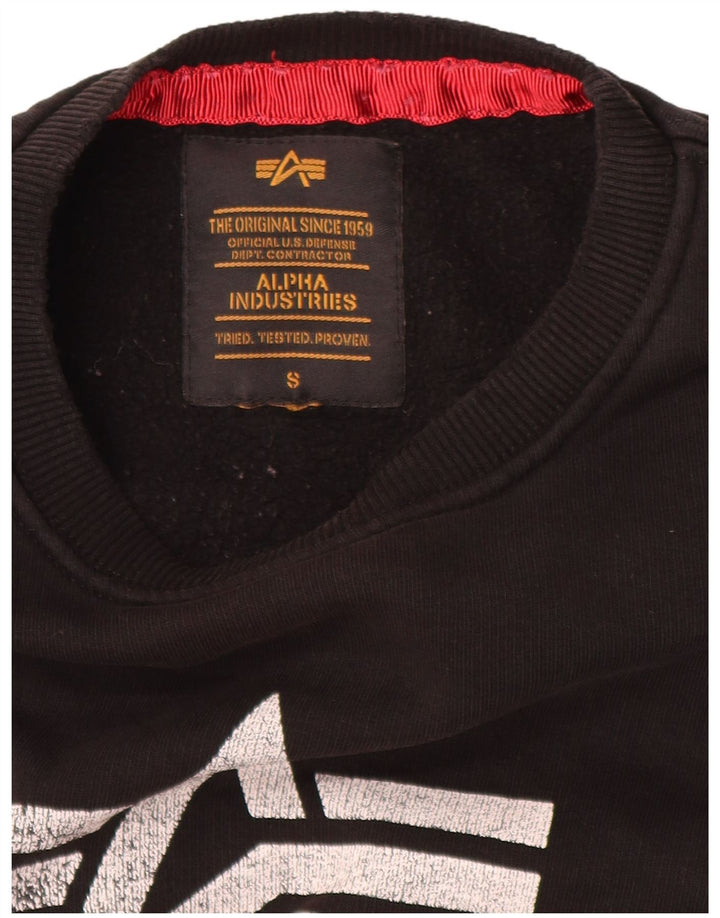 Alpha Industries Grafisk sweatshirt til mænd, lille sort