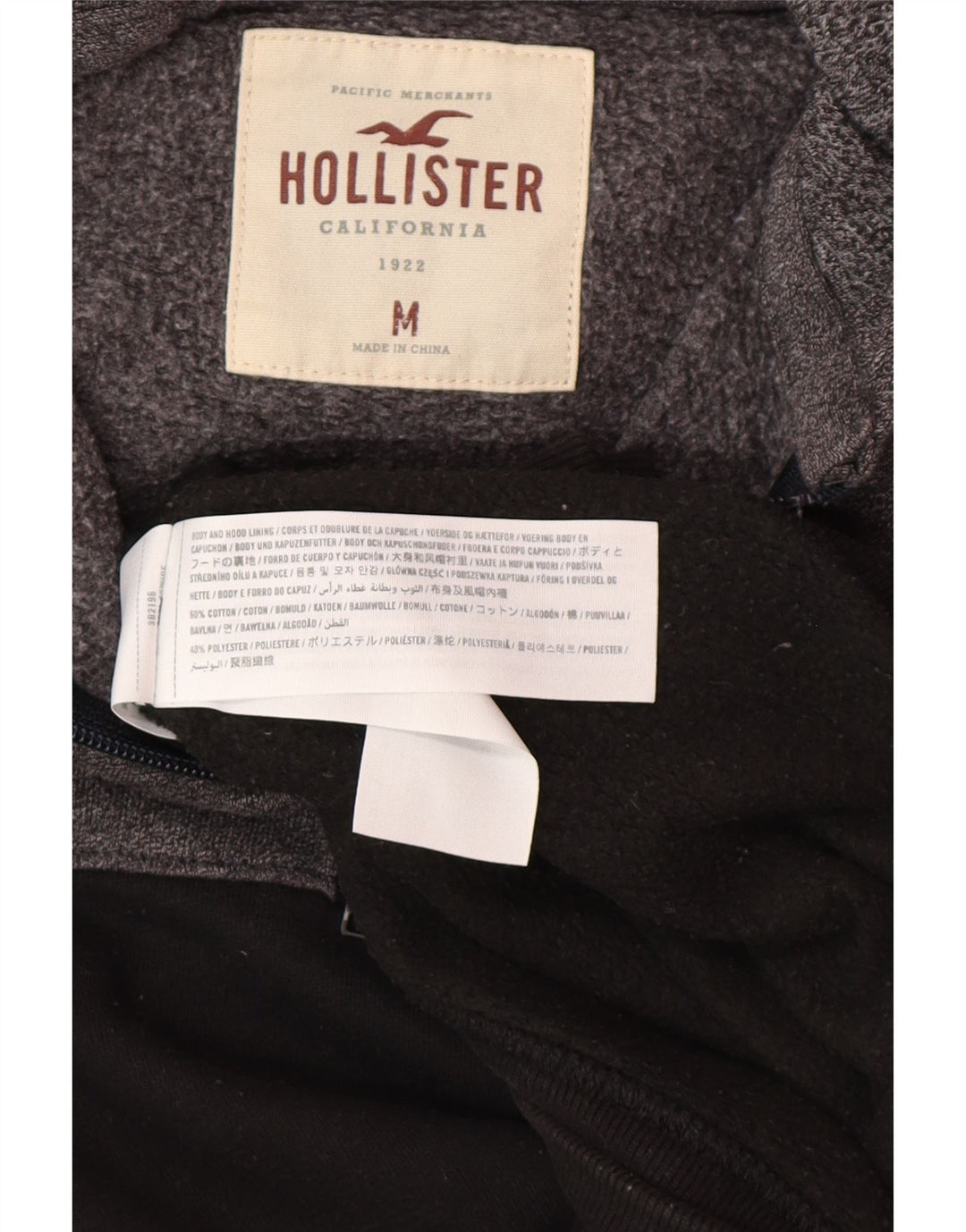 HOLLISTER Hættetrøje til mænd Medium Grå Colourblock Bomuld