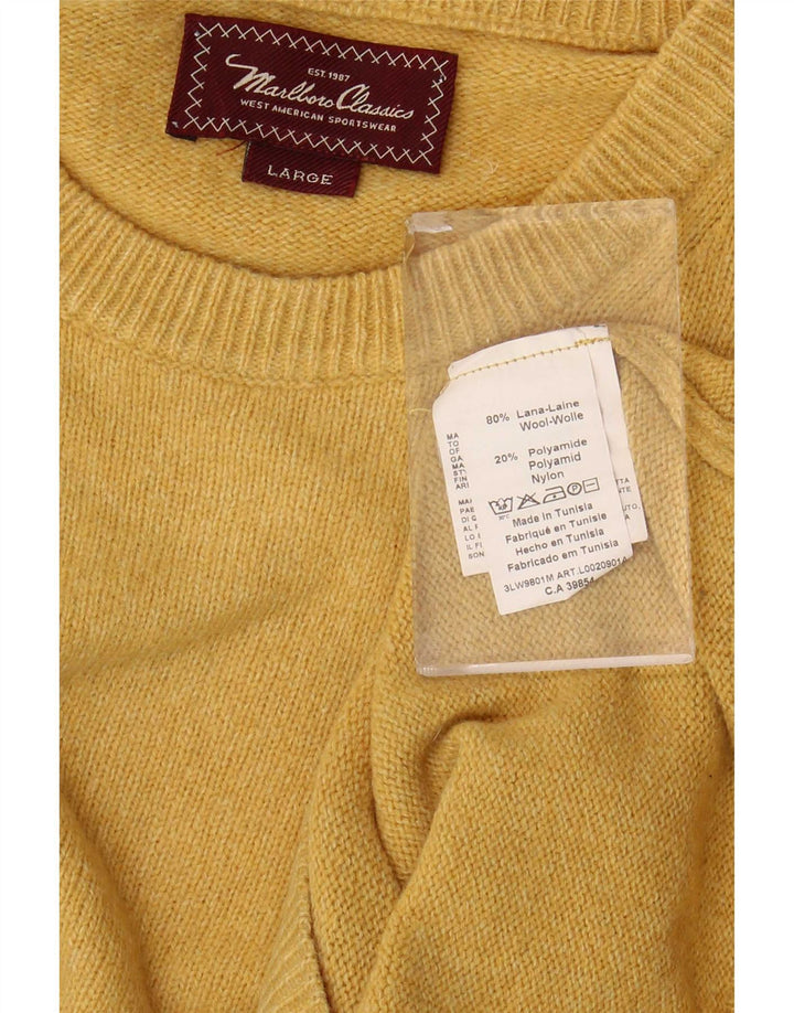 Marlboro Classics Herre Crew Neck Jumper Sweater Stor Gul Uld