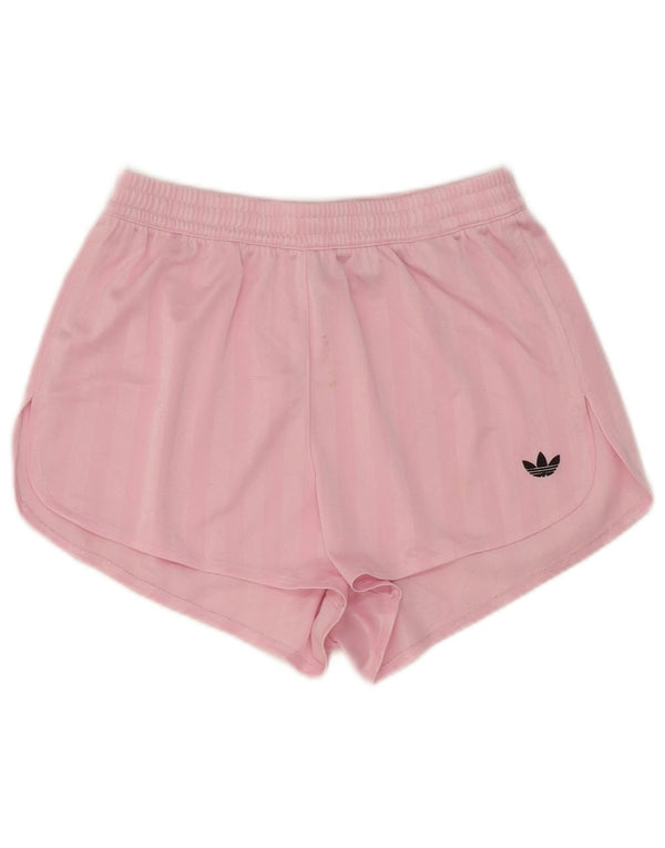 Adidas Dame Sports Shorts UK 10 Small Pink Stribet Polyester
