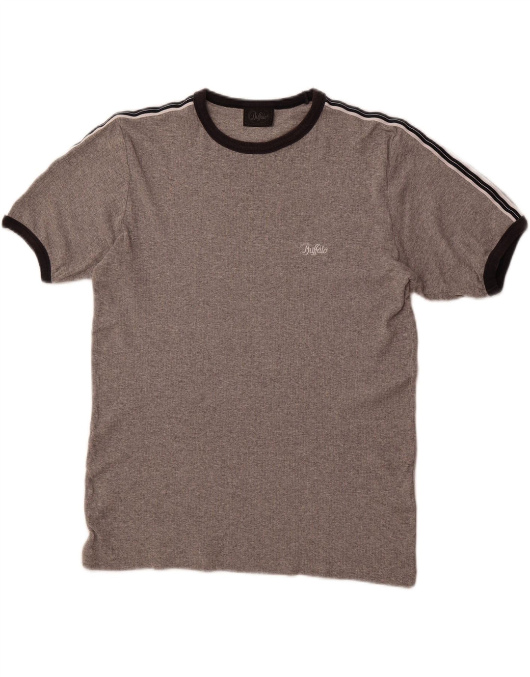 BUFFALO Herre T-Shirt Top Medium Grå Bomuld