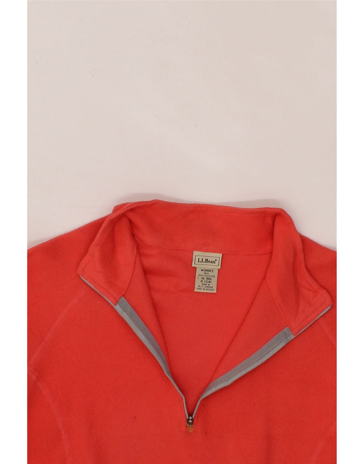 L.L.BEAN Womens Zip Neck Fleece Jumper UK 18 XL Red Polyester Vintage L.L.Bean and Second-Hand L.L.Bean from Messina Hembry 