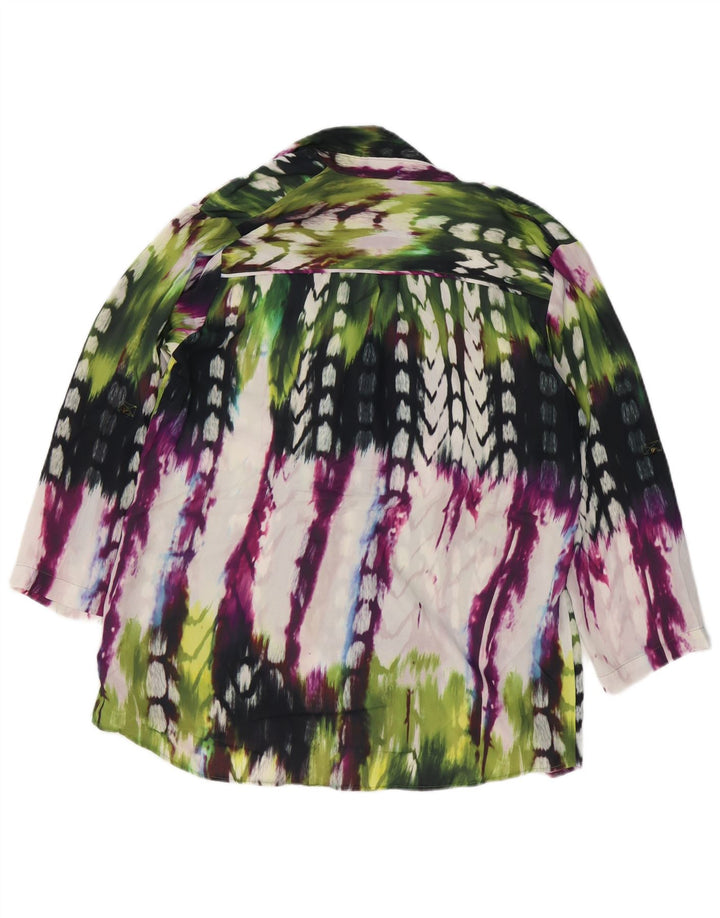 Mossimo Dame Shirt Bluse UK 16 Large Multicolor Tie Dye Polyester