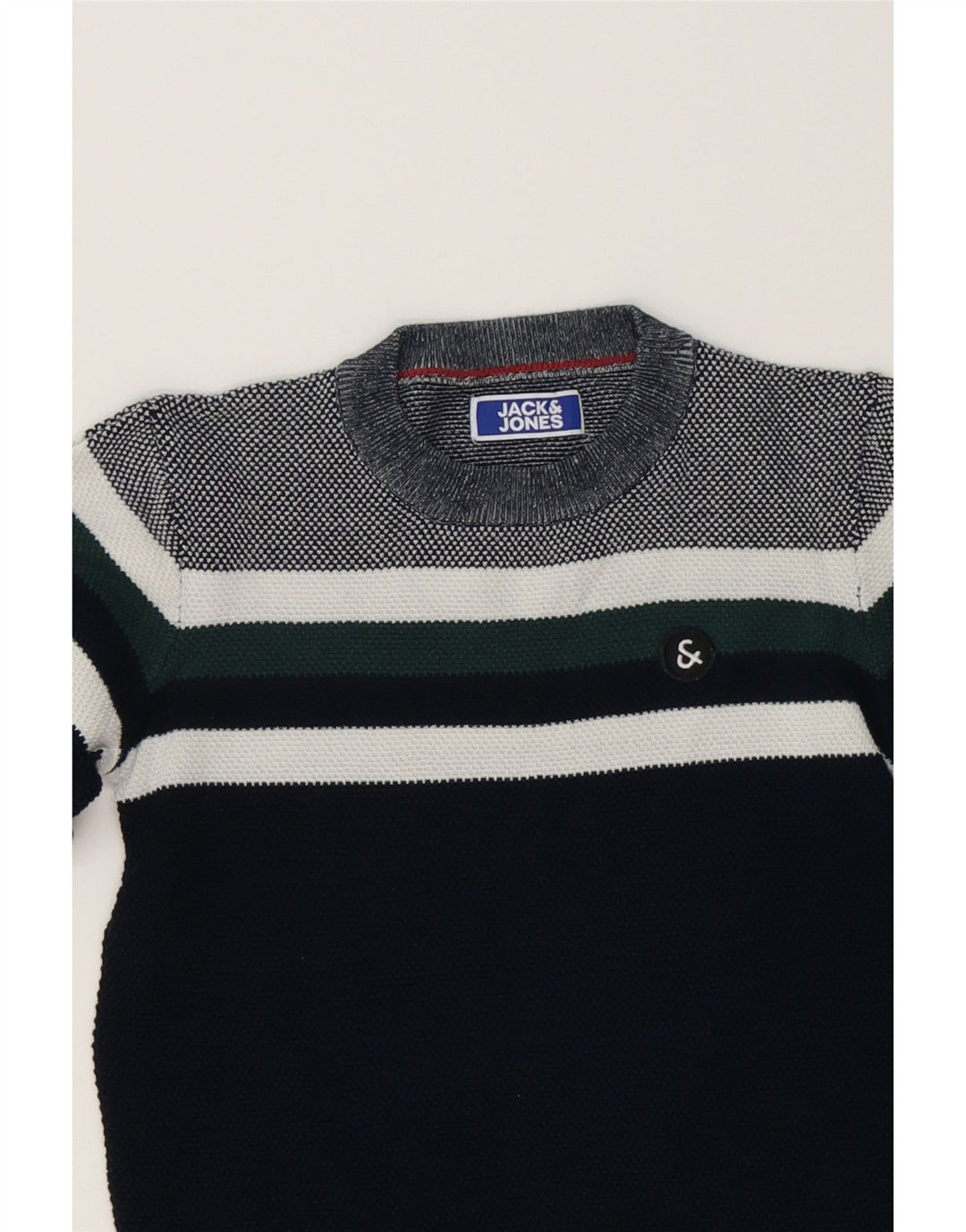 JACK & JONES Boys Crew Neck Jumper Sweater 8-9 Years Large Navy Blue Vintage Jack & Jones and Second-Hand Jack & Jones from Messina Hembry 