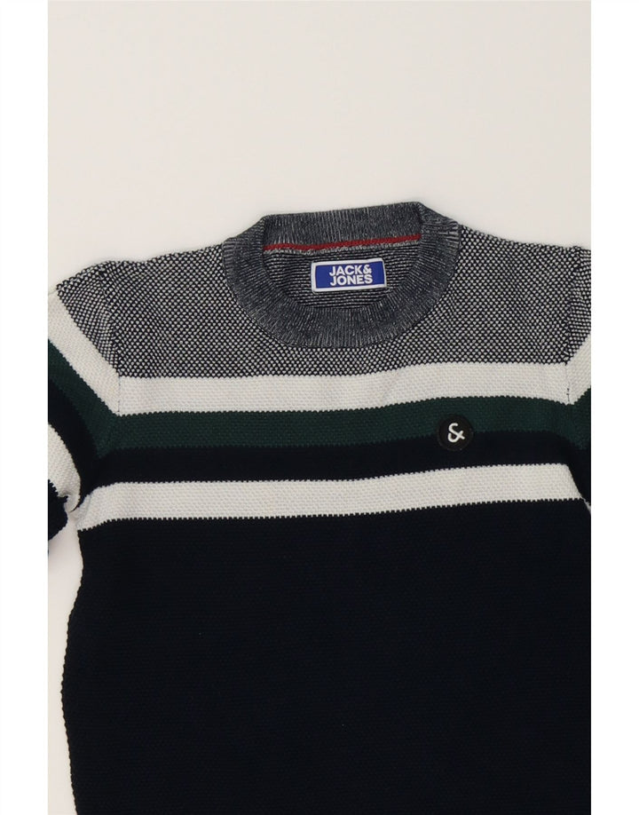 JACK & JONES Boys Crew Neck Jumper Sweater 8-9 Years Large Navy Blue Vintage Jack & Jones and Second-Hand Jack & Jones from Messina Hembry 