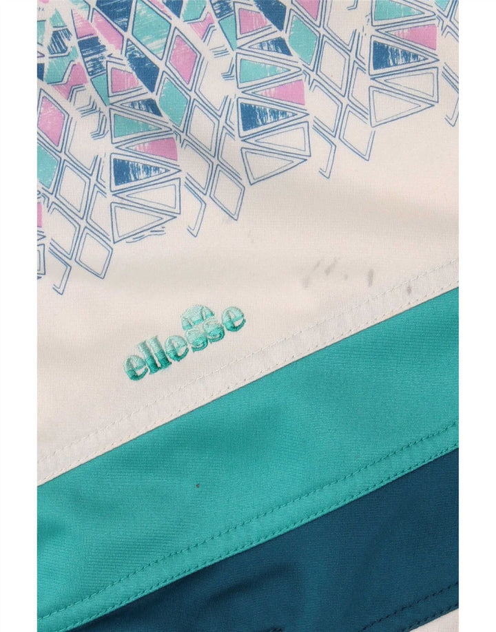Ellesse Herre grafisk træningsdragt Topjakke XS Grøn Geometrisk Retro