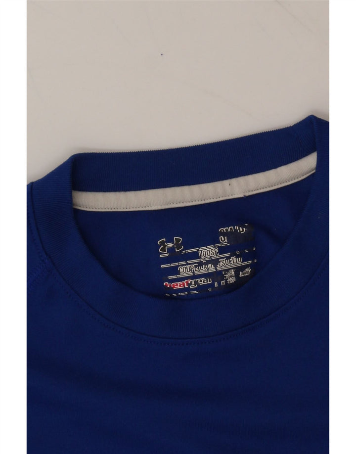 UNDER ARMOUR Mens Heat Gear T-Shirt Top Small Blue Vintage Under Armour and Second-Hand Under Armour from Messina Hembry 
