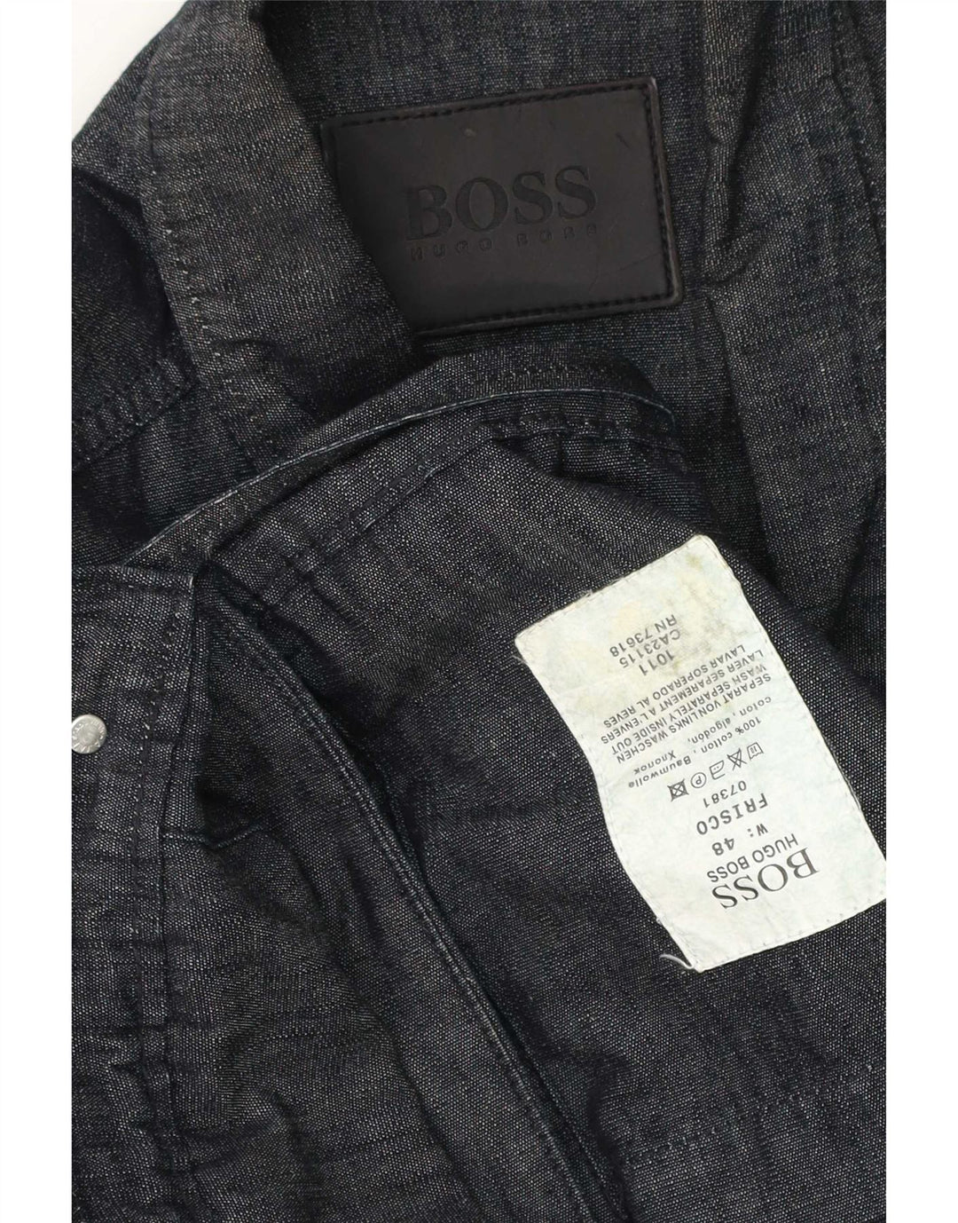 Hugo Boss Herre Utility Jacket IT 48 Mellem marineblå bomuld
