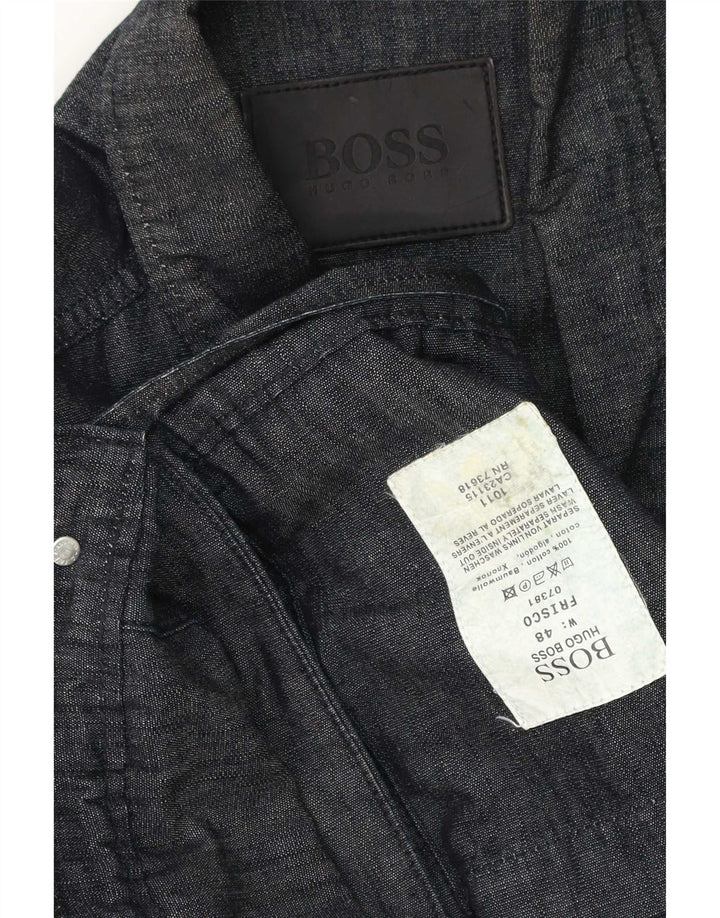 Hugo Boss Herre Utility Jacket IT 48 Mellem marineblå bomuld