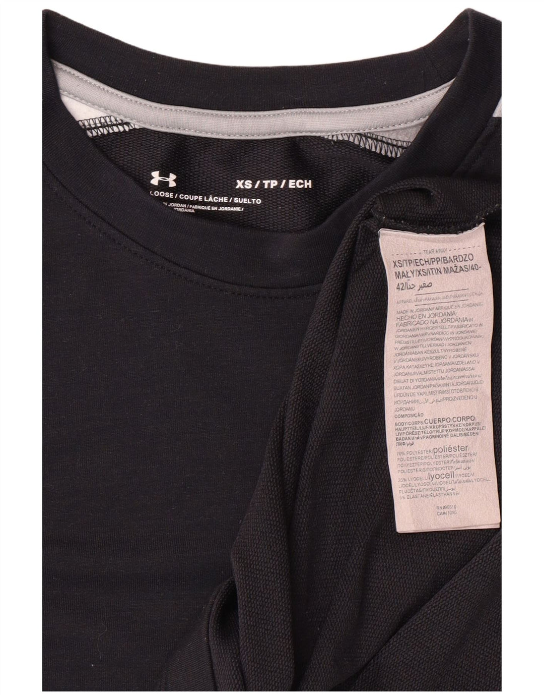 UNDER ARMOUR Dame Loose Fit Top Langærmet UK 6 XS Sort Colourblock